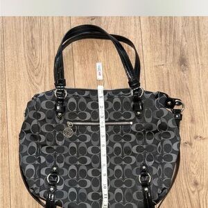 Coach Black and Gray Patterned Shoulder Bag